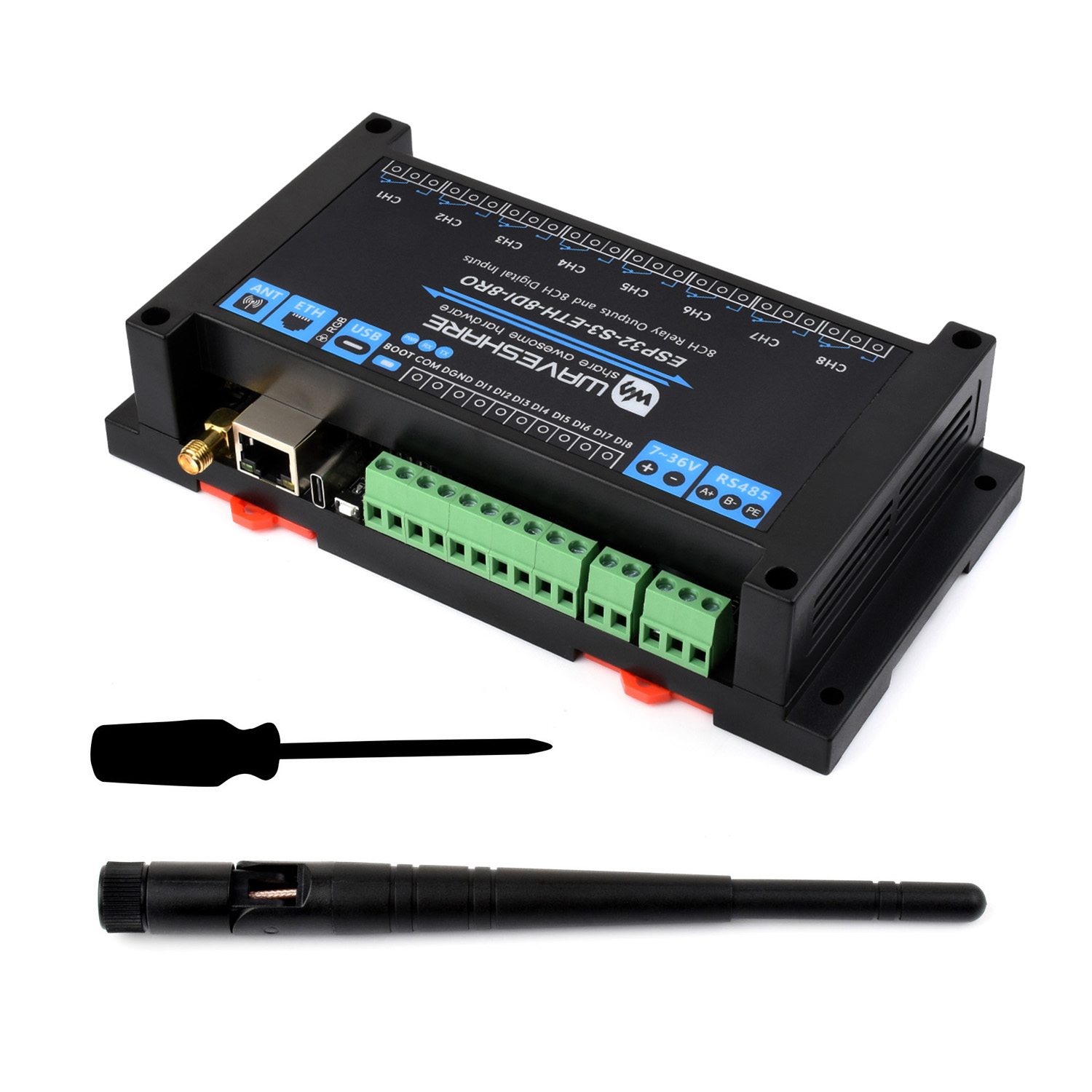 Waveshare Industrial 8-Channel - Lolin S3 recension och pris